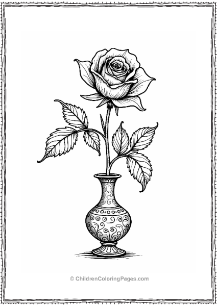 Renaissance Rose In Ornate Vase Free PDF Printable