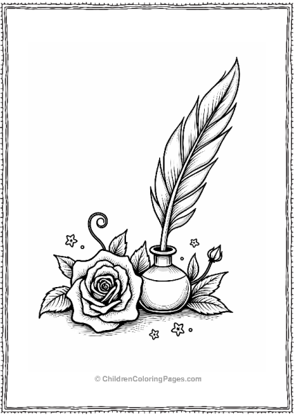 Rose And Quill Poetry Scene Free PDF Printable