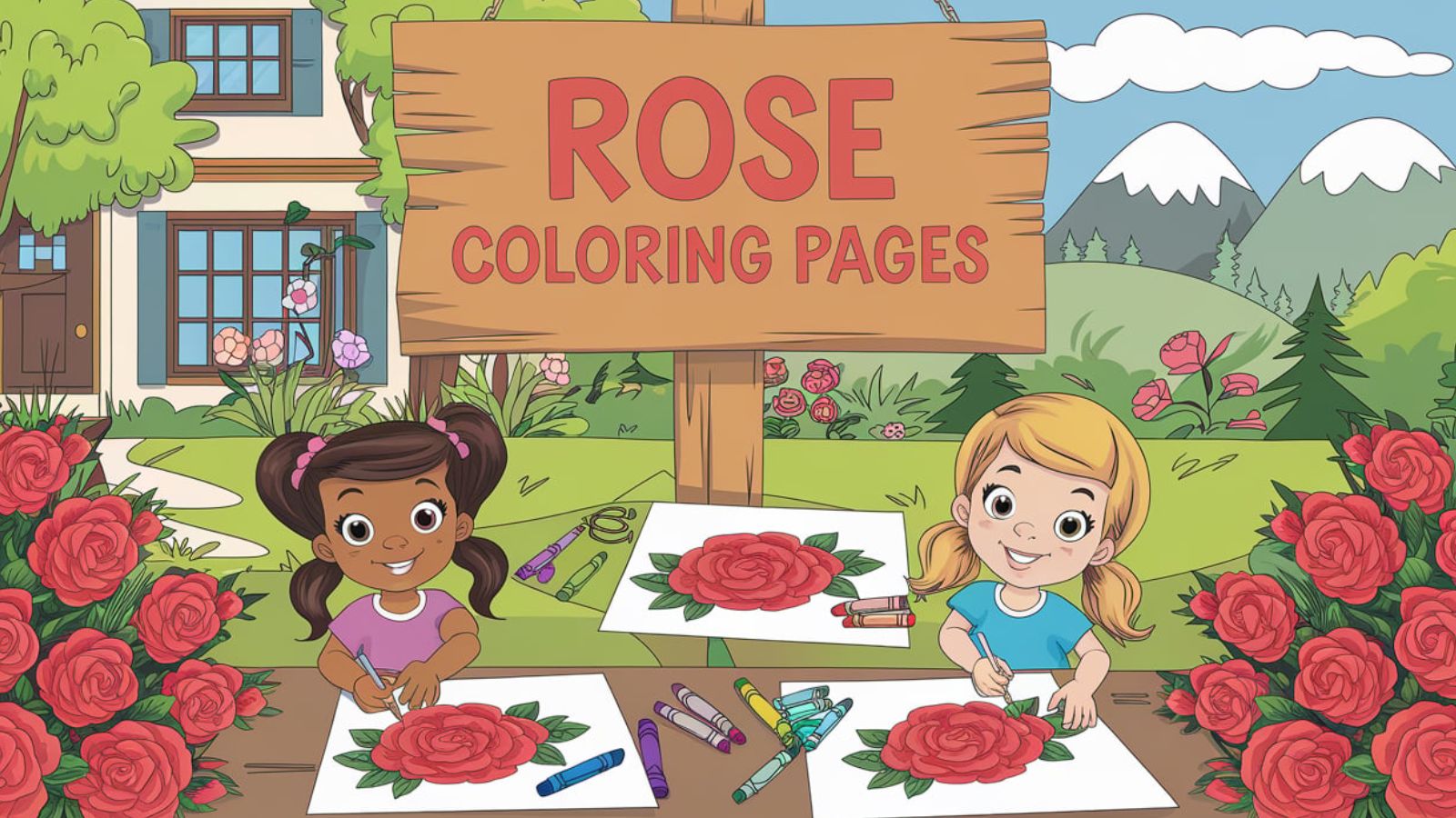 Rose Coloring Pages – Download Free PDFs For Kids 🌹