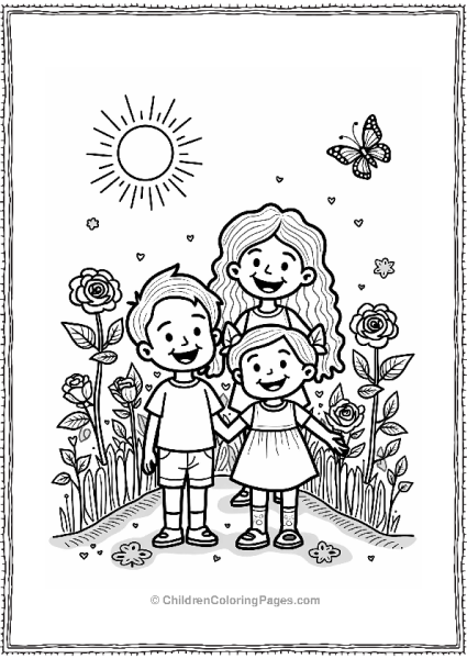 Rose Festival Family Picking Roses Free PDF Printable