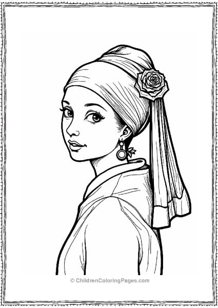 Rose Girl With A Rose In Her Hair Free PDF Printable