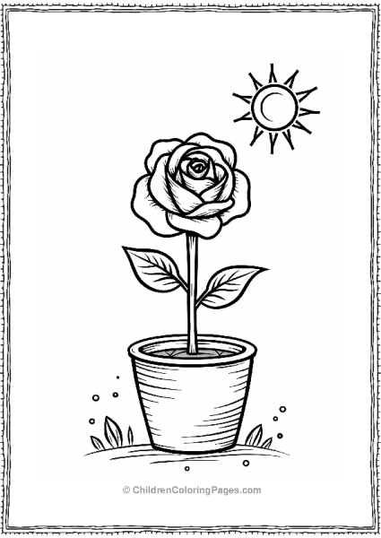 Rose In A Pot Free PDF Printable