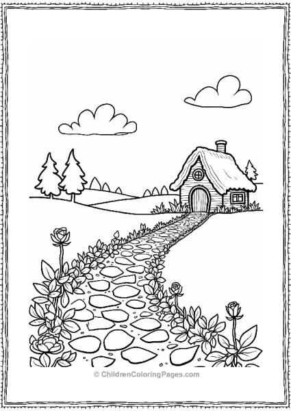 Rose Petal Path To A Cottage Free PDF Printable