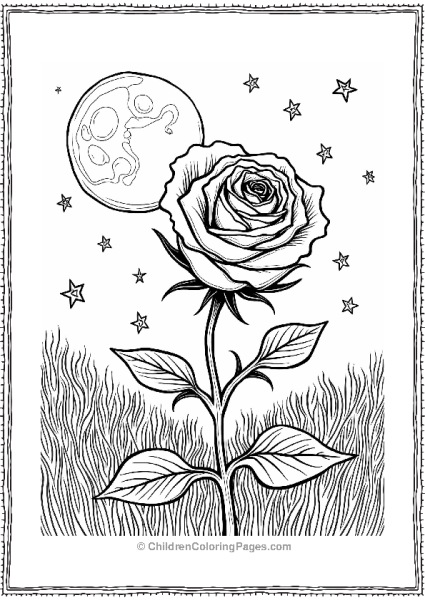 Rose Under The Full Moon Free PDF Printable