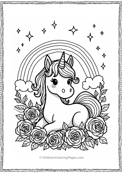 Roses And A Dreamy Unicorn Free PDF Printable