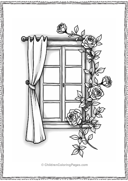 Roses Climbing A Window Free PDF Printable