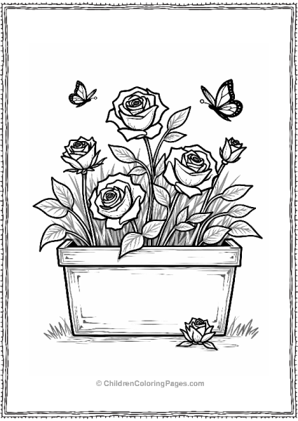 Roses In A Garden Planter Free PDF Printable