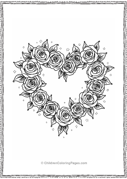 Roses In A Heart Garland Free PDF Printable