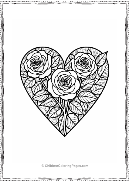 Roses In A Heart Pattern Free PDF Printable