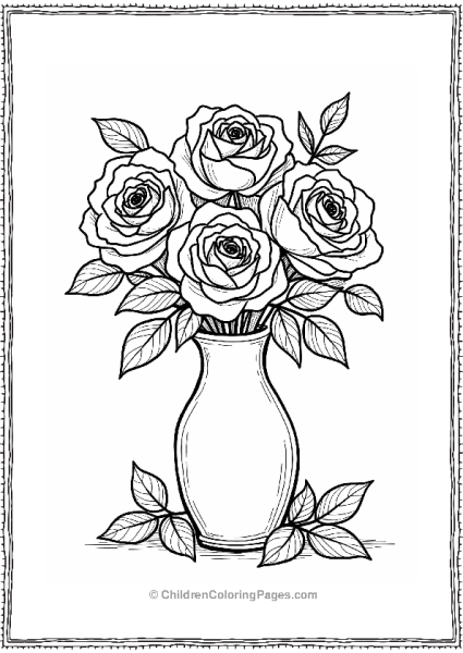 Roses In A Vase Free PDF Printable