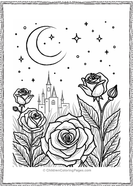 Roses Under A Moonlit Sky Free PDF Printable