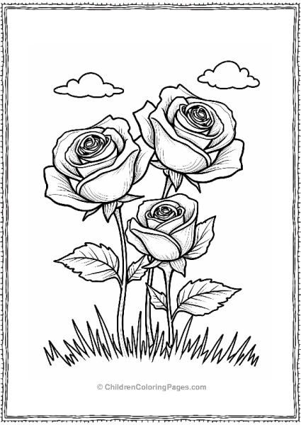 Roses With Ladybugs In The Sky Free PDF Printable