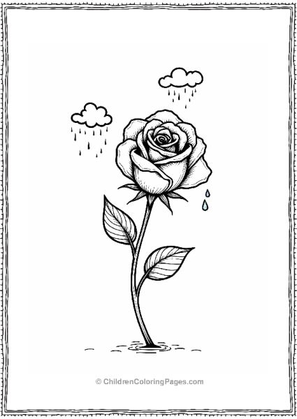 Sad Rose With Drooping Petals Free PDF Printable