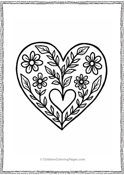 Scandinavian Folk Art Heart Design Free PDF Printable