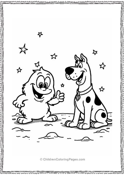 Scooby And Shaggy Meet A Space Monster Free PDF Printable