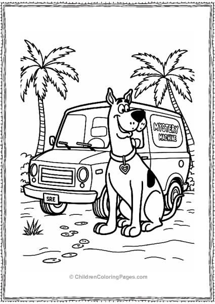 Scooby And The Mystery Machine On The Beach Free PDF Printable