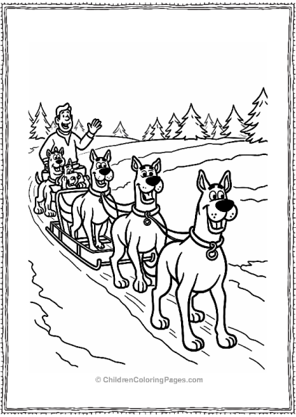 Scooby Doo And Sled Dogs In Winter 1 Free PDF Printable