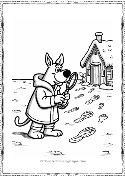 Scooby Searching For Clues In The Snow Free PDF Printable