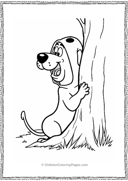 Scooby The Ghost Behind A Tree Free PDF Printable