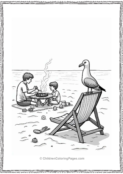 Seagull On A Beach Chair Free PDF Printable