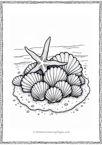 Seashells And Starfish On The Beach Free PDF Printable