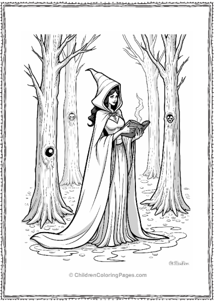 Shadowy Enchantress Casting A Spell Free PDF Printable