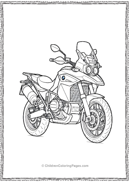 Side View Of A BMW R 1250 GS Adventure Motorcycle Free PDF Printable