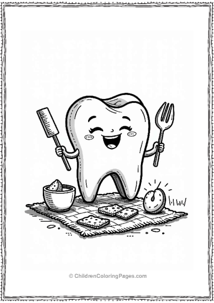 Silly Tooth Having A Healthy Picnic Free PDF Printable