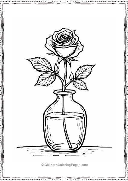 Single Rose In A Glass Vase Free PDF Printable