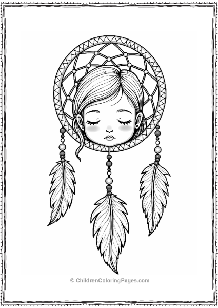 Sleeping Child With Dreamcatcher Free PDF Printable