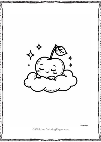 Sleepy Cherry On A Cloud Free PDF Printable