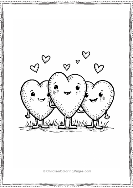 Smiling Heart Characters Together Free PDF Printable