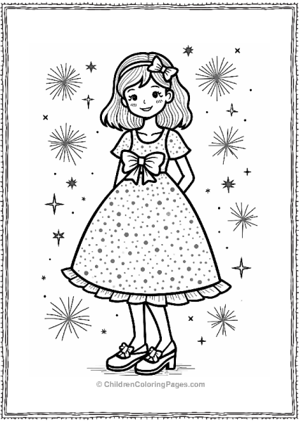 Sparkly Dress For New Year’s Celebration Free PDF Printable