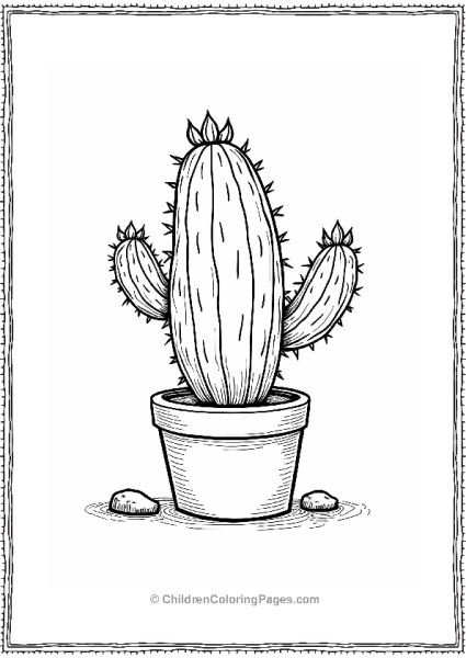 Star Shaped Cactus In A Pot Free PDF Printable