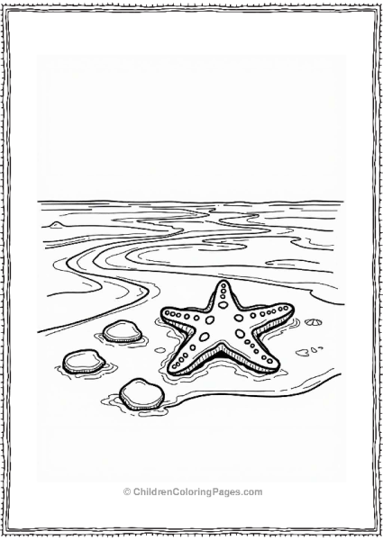 Starfish On The Beach Sand Free PDF Printable