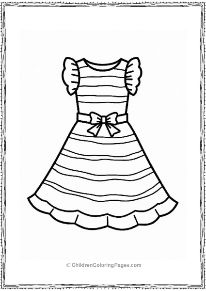 Striped Summer Dress With Bow Free PDF Printable