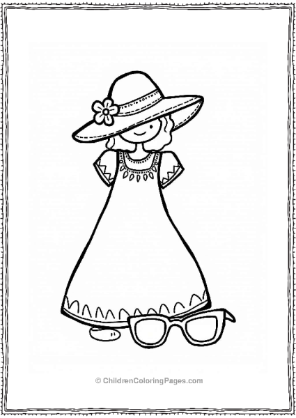 Stylish Sun Hat And Oversized Sunglasses Free PDF Printable