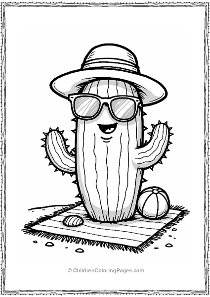 Sunglasses Cactus At The Beach Free PDF Printable