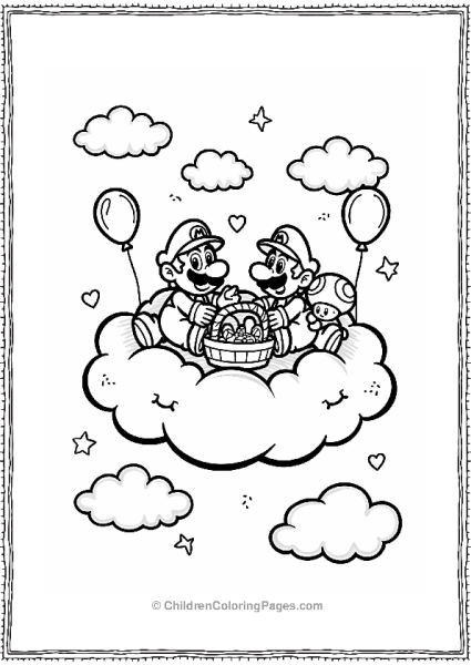 Super Mario Bros Cloud Picnic Party Free PDF Printable