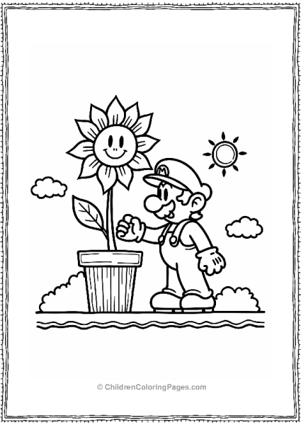 Super Mario Bros Fire Flower Scene Free PDF Printable