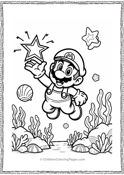 Super Mario Bros Star Power Underwater Free PDF Printable