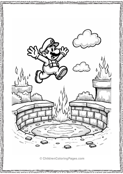 Super Mario Jumping Over Lava Free PDF Printable