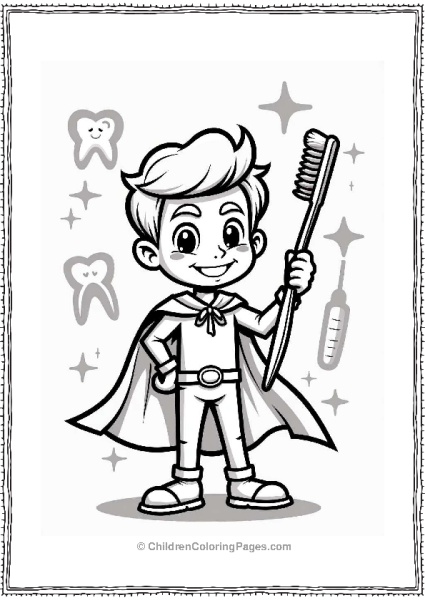 Superhero Dentist With Toothbrush Free PDF Printable