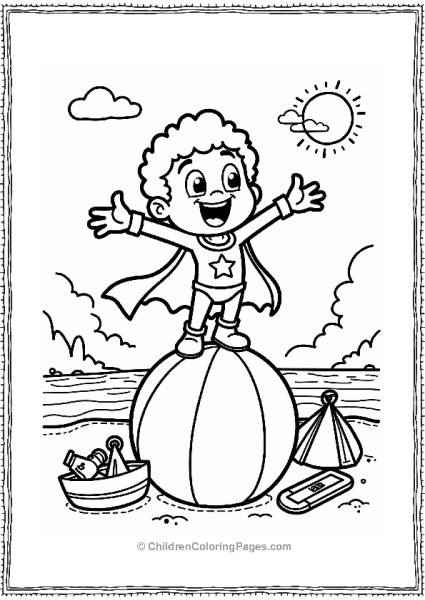 Cartoon Network Superhero On A Beach Ball Free PDF Printable