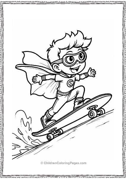 Superhero On A Giant Skateboard Free PDF Printable