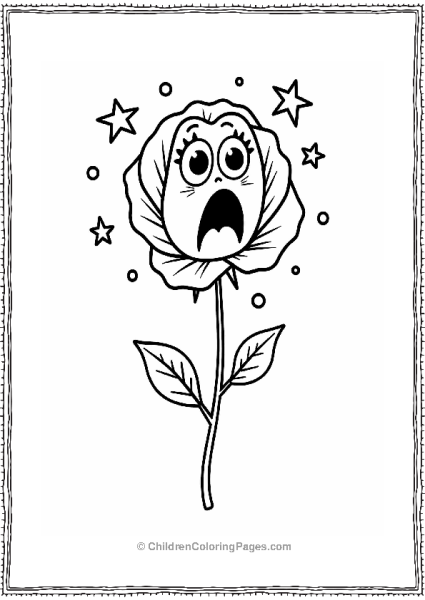 Surprised Rose With Open Petals Free PDF Printable