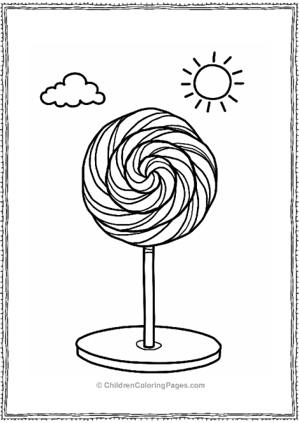 Swirly Rainbow Lollipop On A Table Free PDF Printable