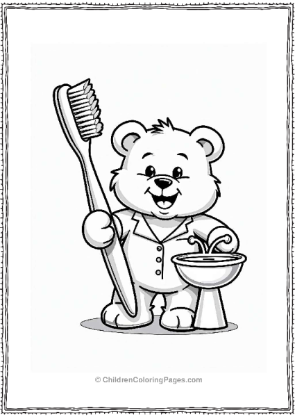 Teddy Bear Dentist With Toothbrush Free PDF Printable