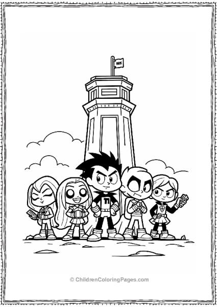 Cartoon Network Teen Titans At Their Tower Free PDF Printable