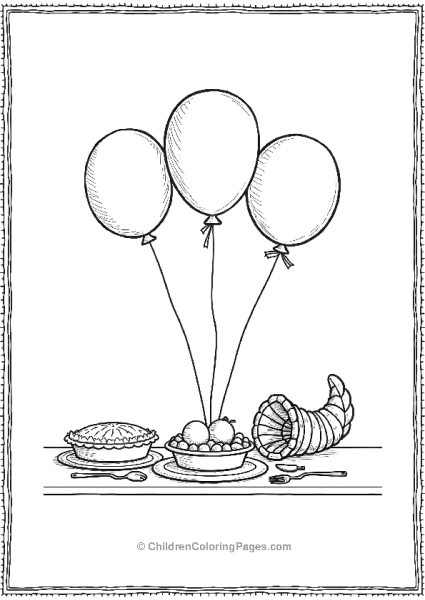 Thanksgiving Feast Balloons Free PDF Printable